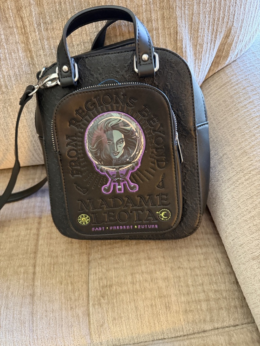 DisneyMadame Leota Black Compact Crossbody Bag 10 x 9